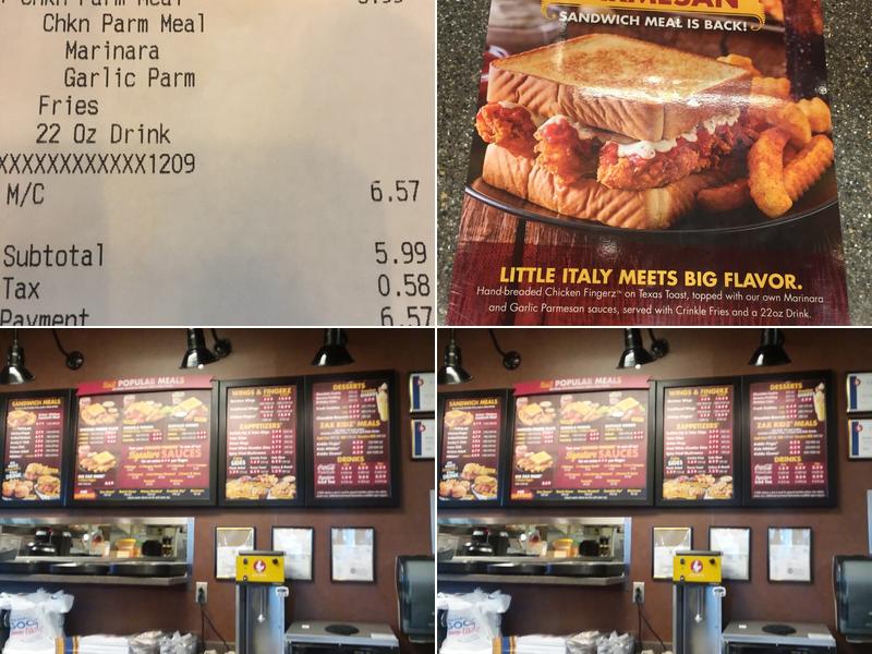 Zaxbys Chicken Fingers & Buffalo Wings Menu