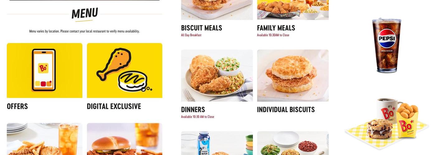 Bojangles Menu