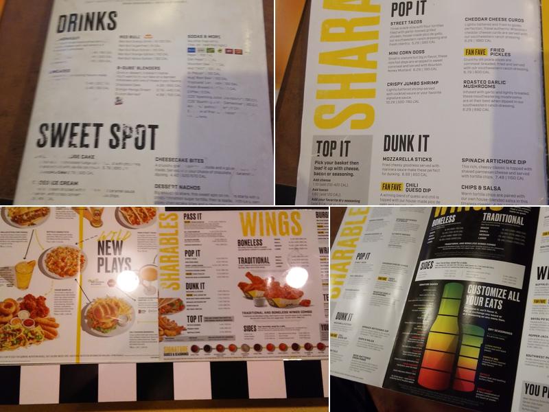 Buffalo Wild Wings Menu