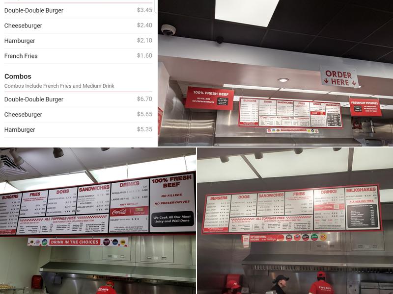 Five Guys Menu