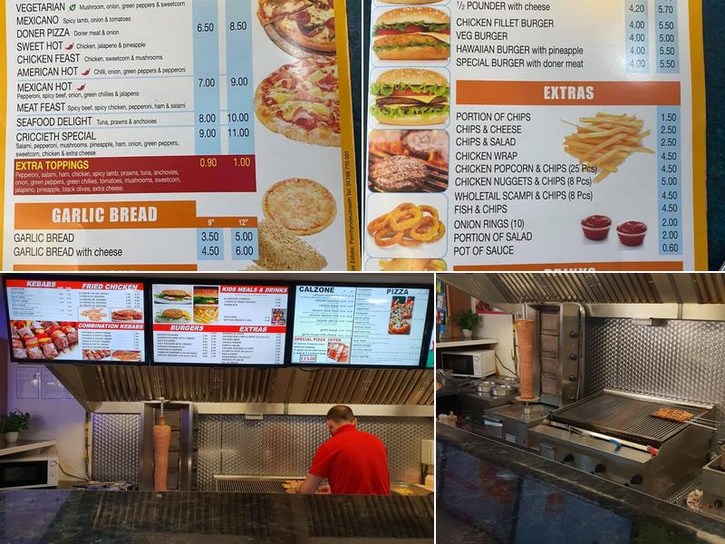 Criccieth Kebab & Pizzas Menu