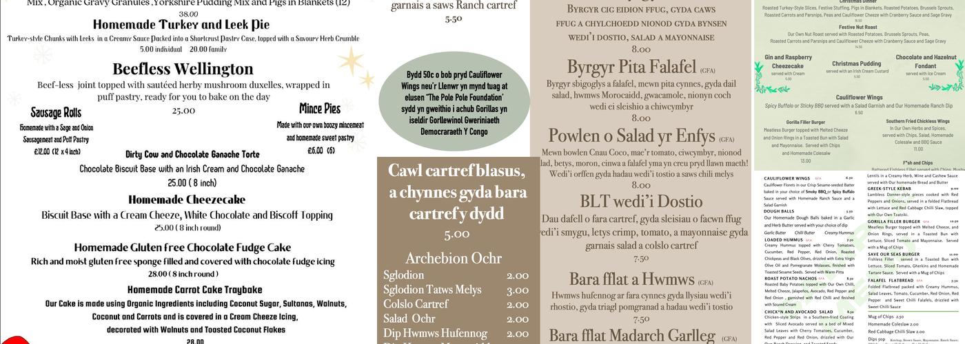 The Eating Gorilla Menu