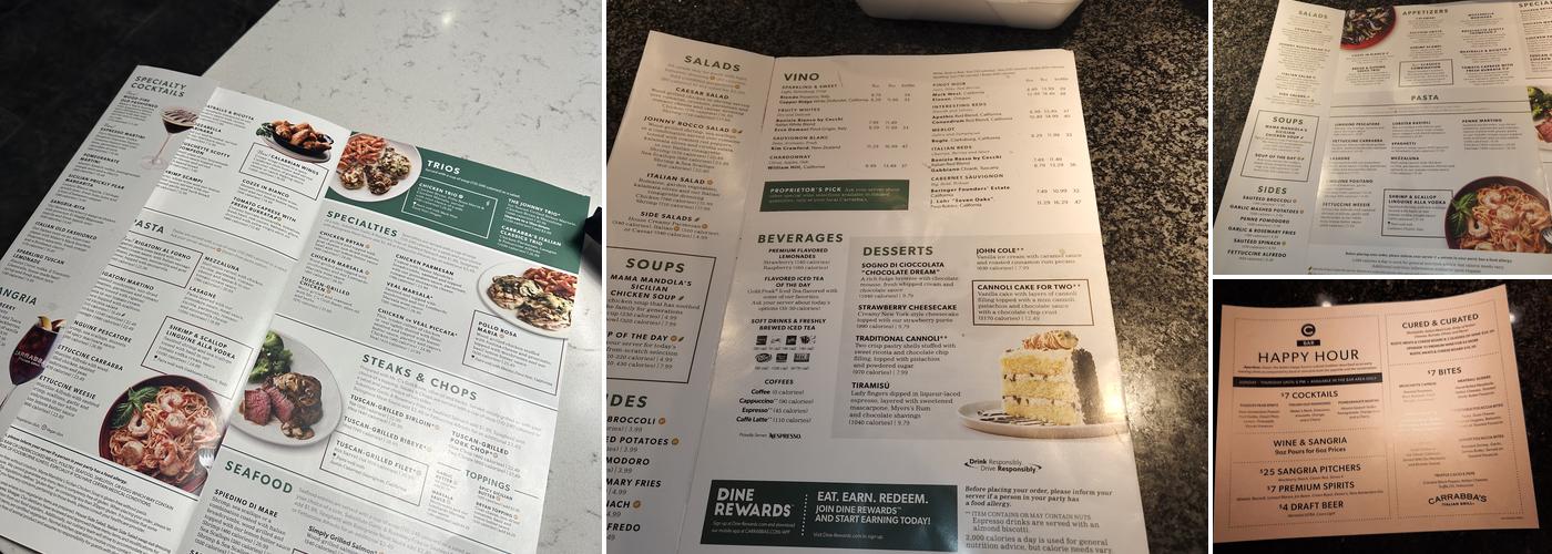 Carrabba's Italian Grill Menu