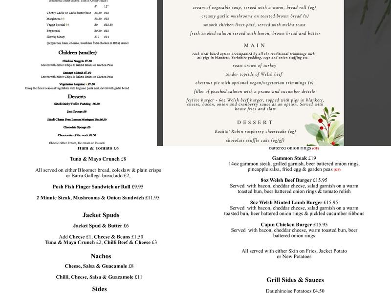 The Victorian Slipway Menu