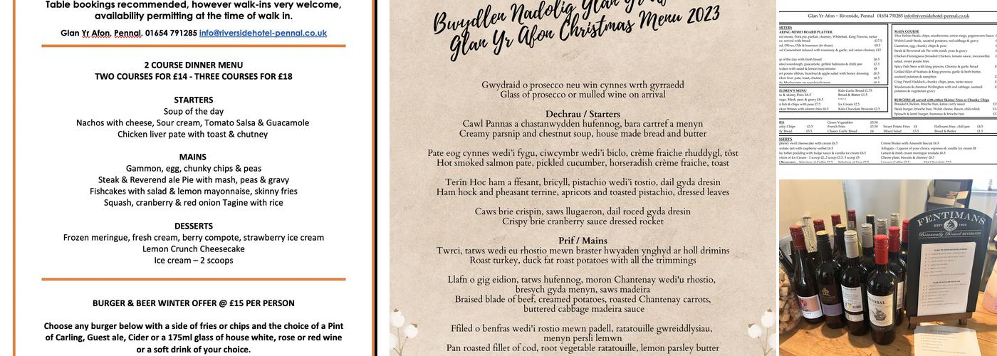 Riverside Hotel Pennal Menu