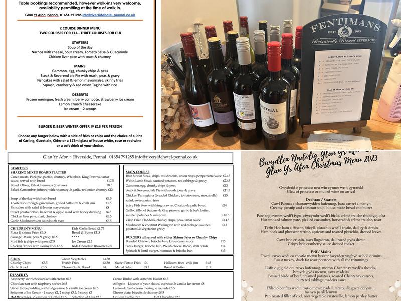 Riverside Hotel Pennal Menu