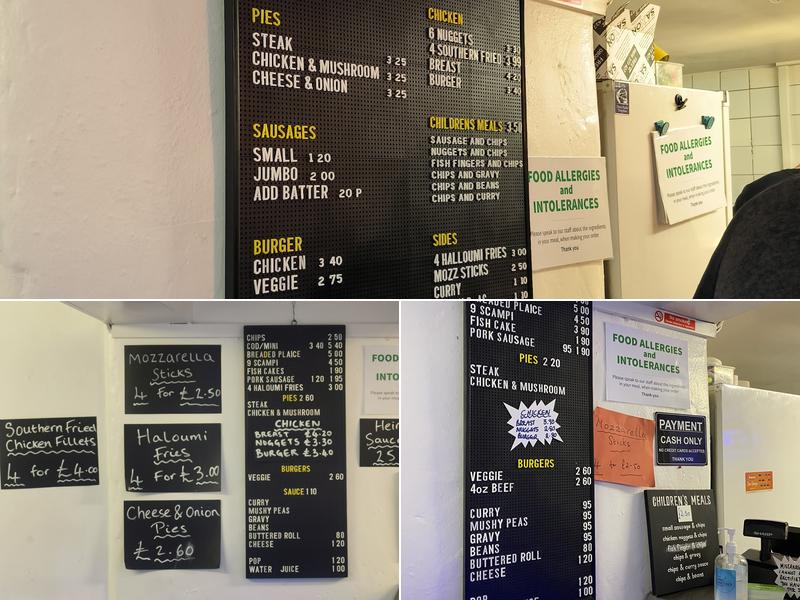 Cosy Takeaway Menu