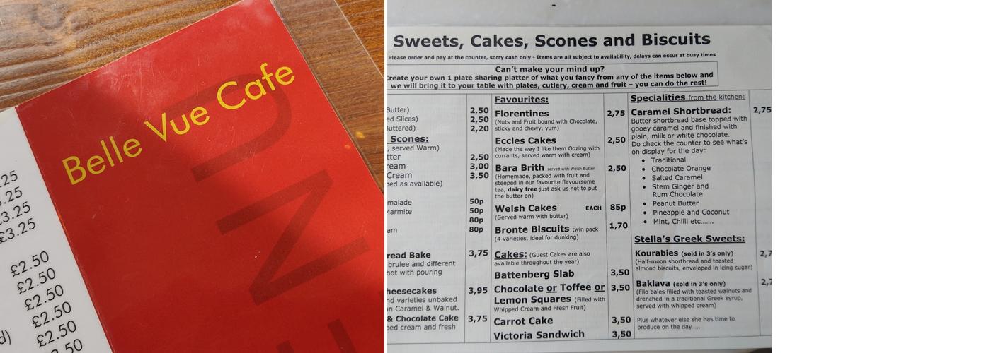 Belle Vue Cafe Menu
