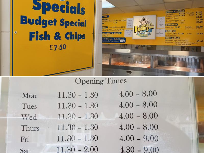 Pride Of Bridlington Menu