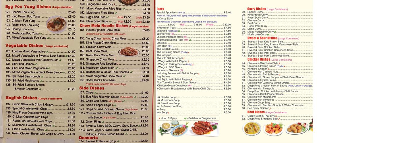 Hampton Chinese Buffet Restaurant Menu