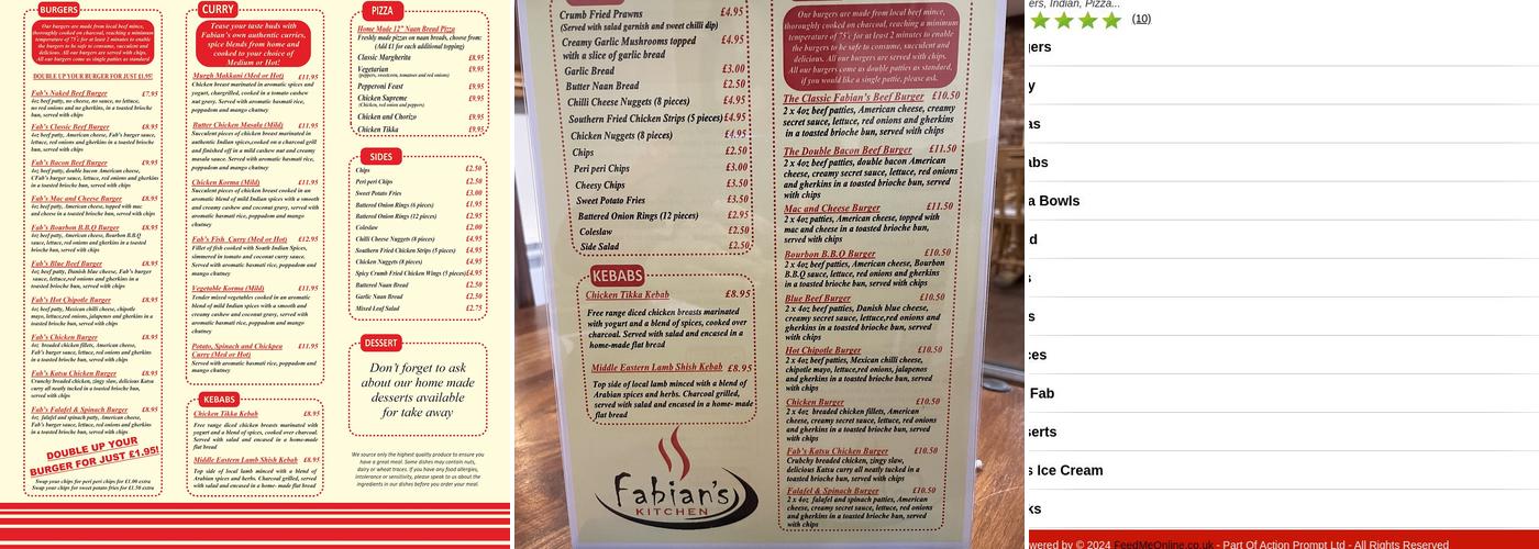 Fabian's Kitchen Menu