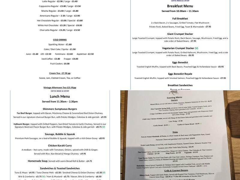 The Unicorn Hotel Menu