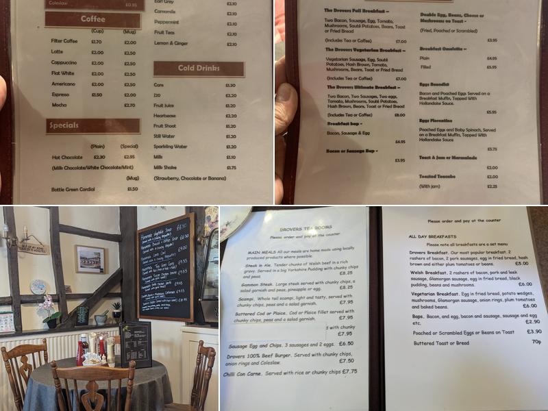 The Drovers Cafe & Restaurant Menu