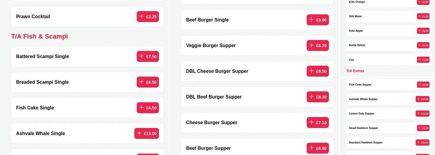 Ashvale Banchory Menu