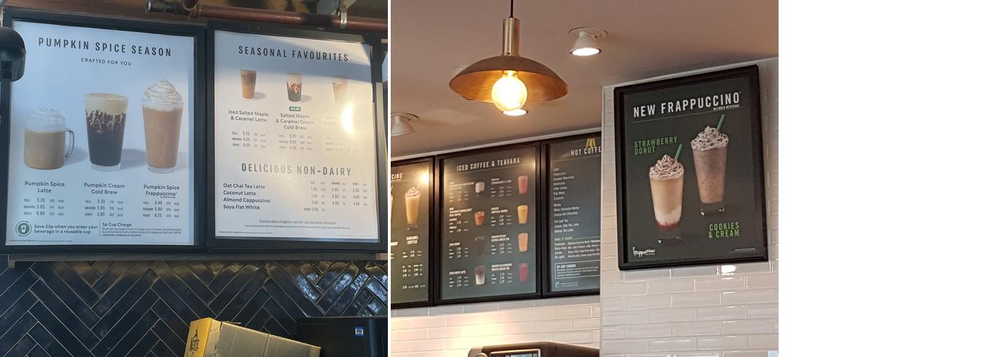 Starbucks Coffee Menu