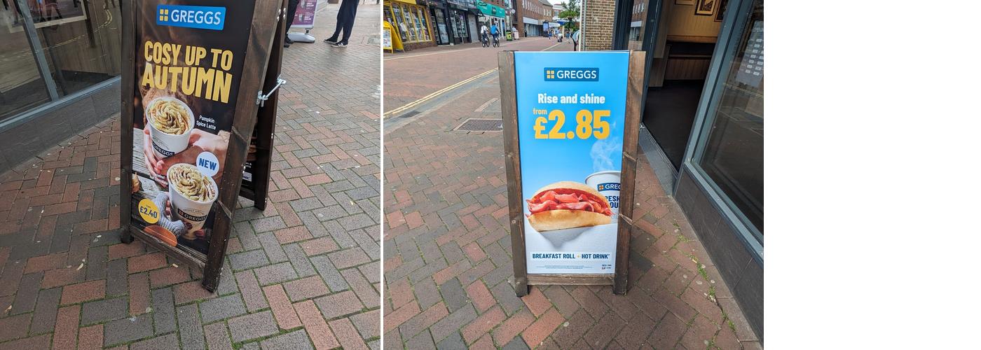Greggs Menu
