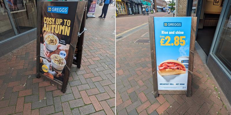 Greggs Menu