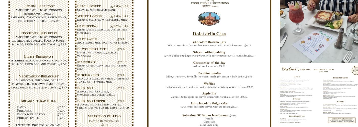 Cecchini's Ardrossan Restaurant & Bar Menu