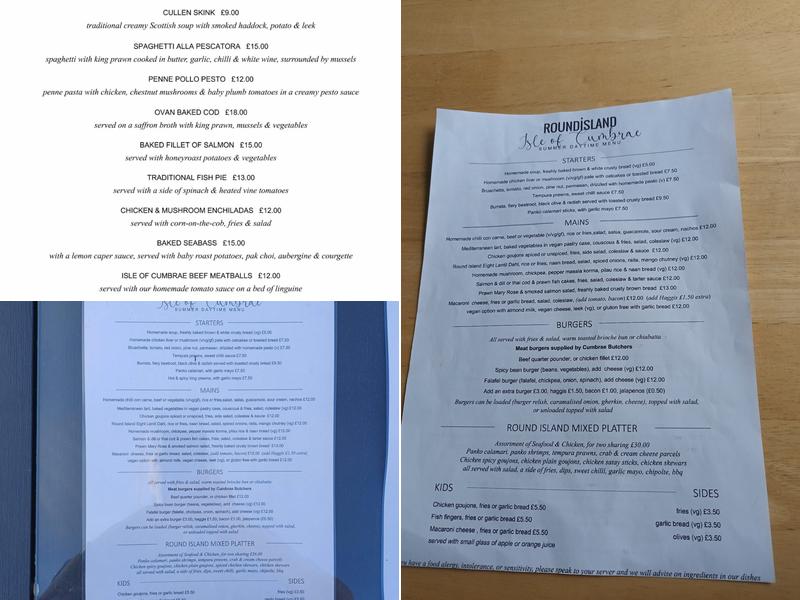 Round Island Cafe Bar Menu