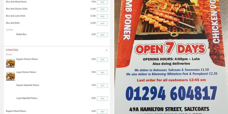 Turkish Food Club Menu