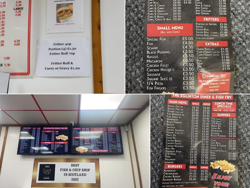 Eglinton Diner Fish Fry Menu