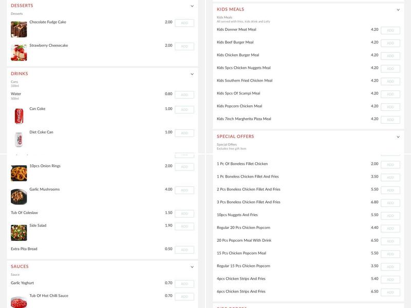 Cottingham Pizza Menu