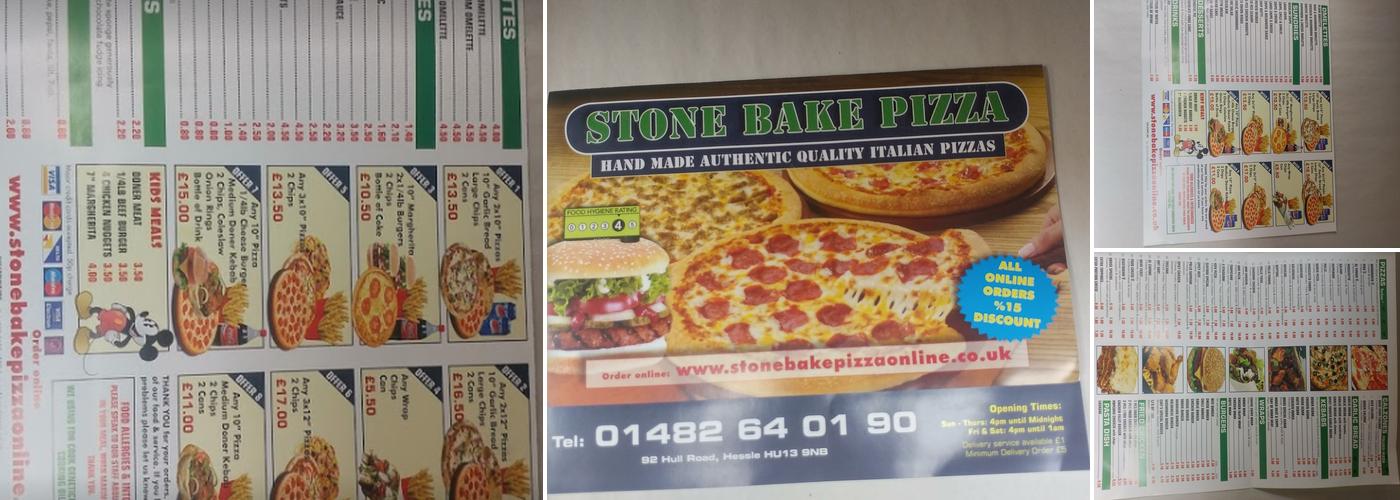 Stone Bake Pizza Menu