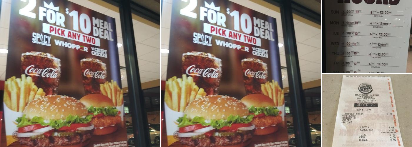 Burger King Menu