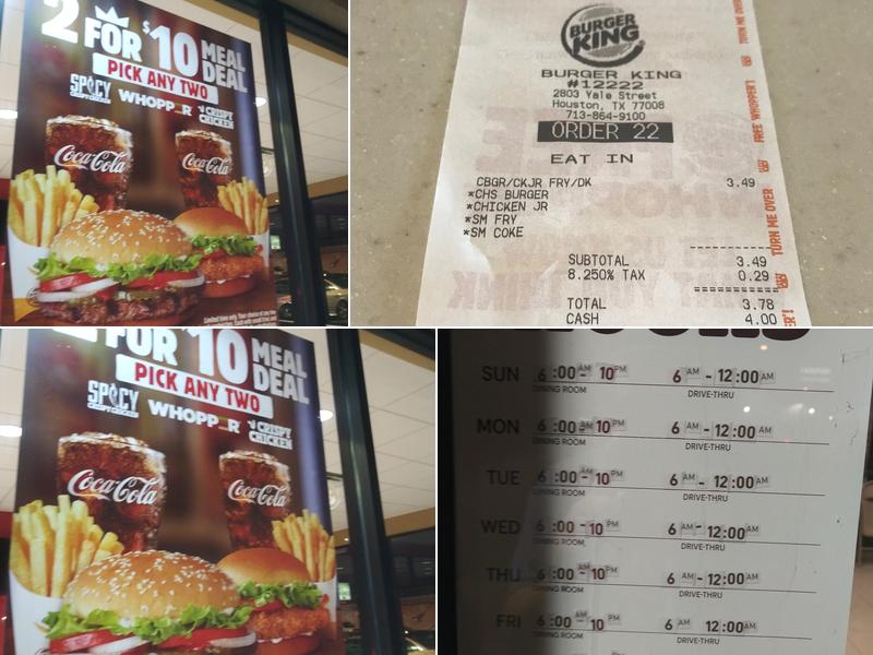 Burger King Menu