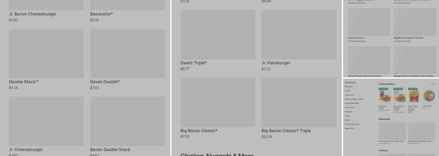 Wendy's Menu