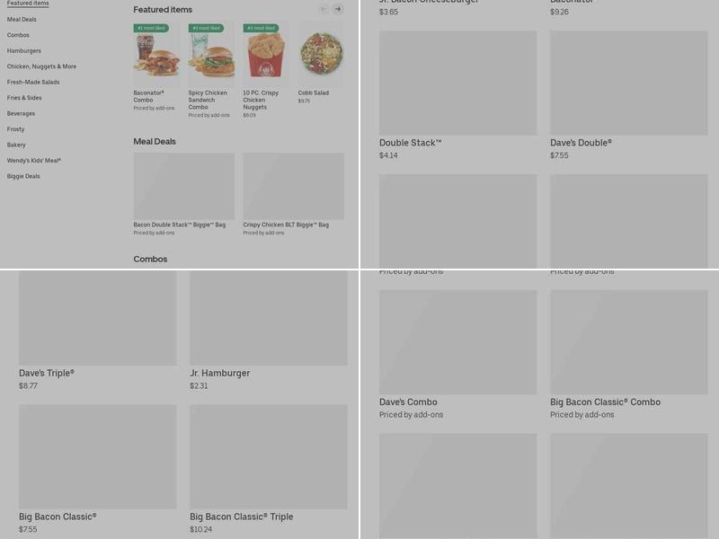Wendy's Menu