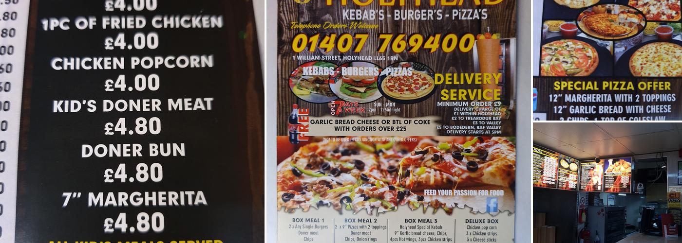 Holyhead Kebab & Pizza Menu