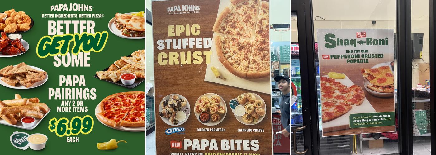 Papa Johns Pizza Menu