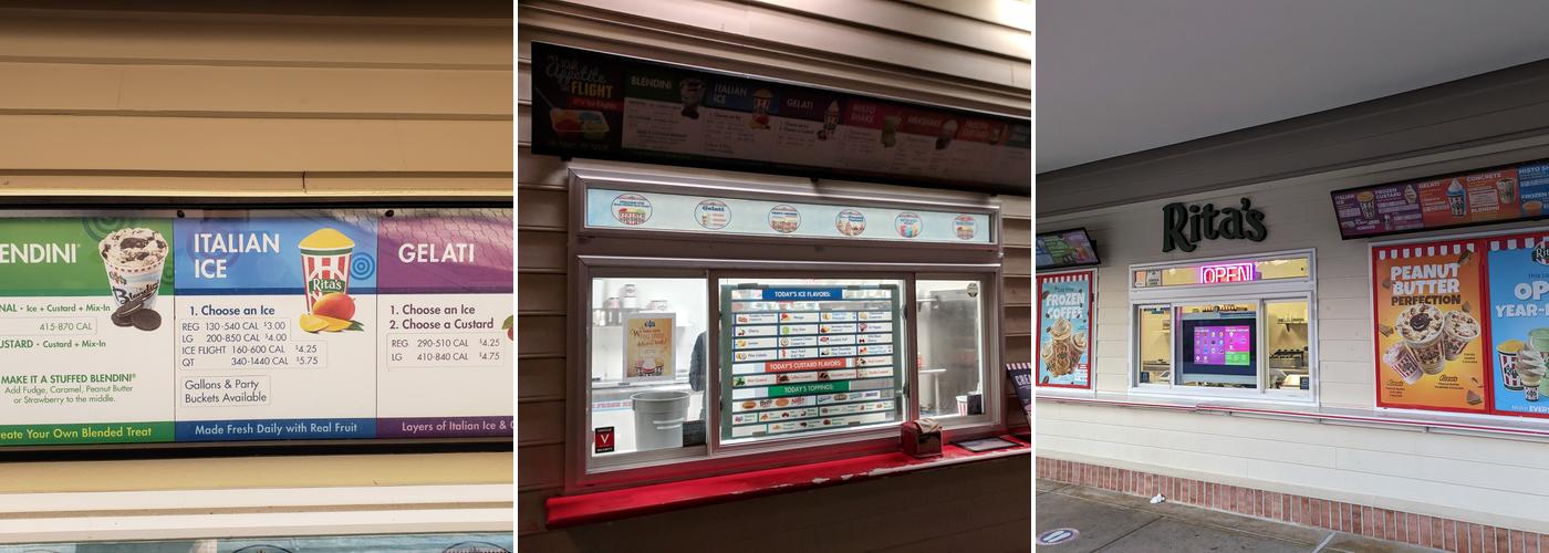 Rita's Italian Ice & Frozen Custard Menu