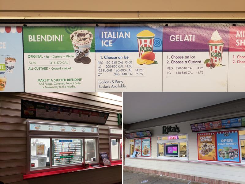 Rita's Italian Ice & Frozen Custard Menu