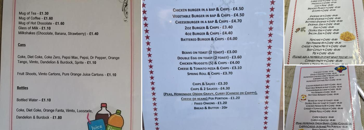 Valla's Fish & Chip Shop Menu