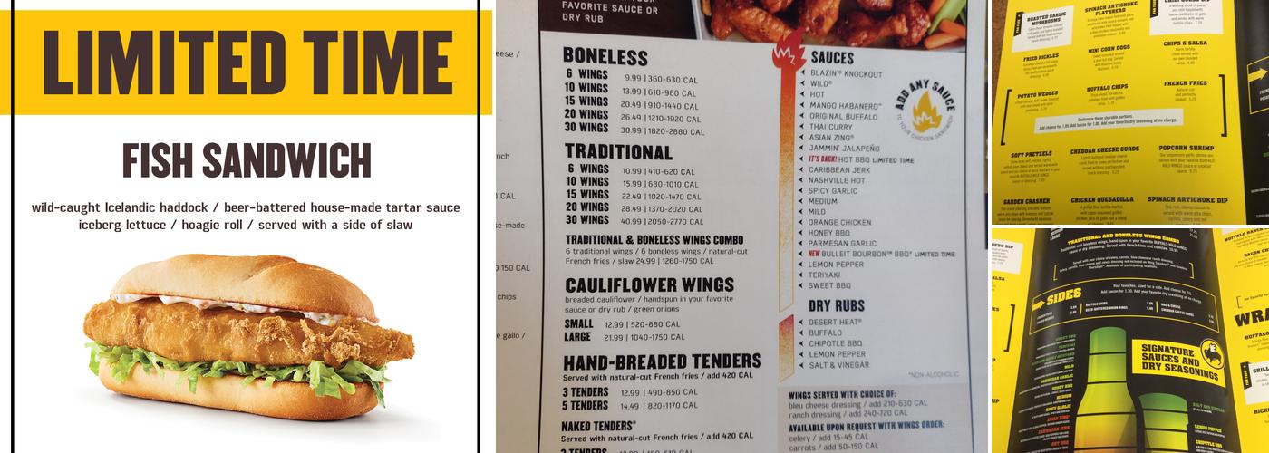 Buffalo Wild Wings Menu