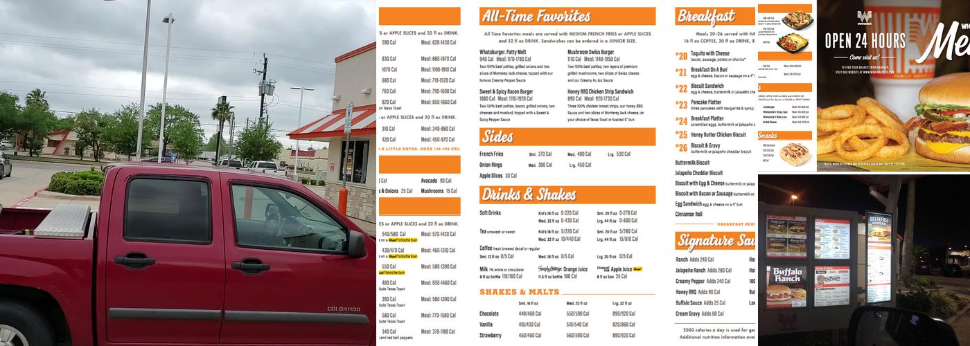 Whataburger Menu
