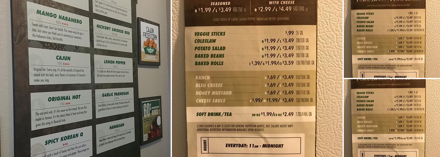 Wingstop Menu