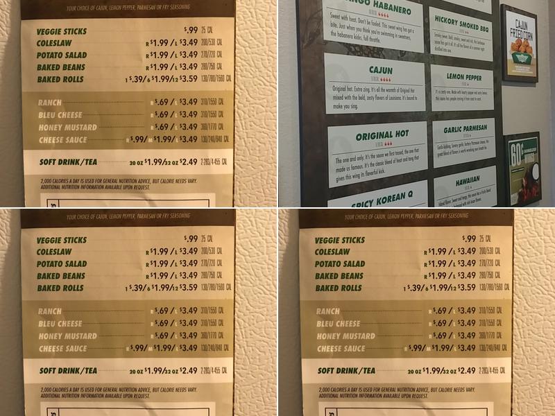 Wingstop Menu