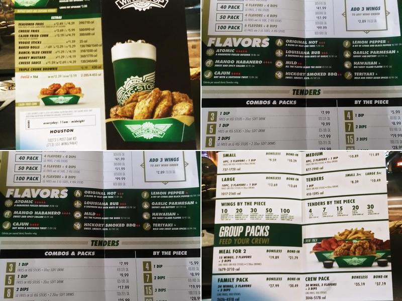 Wingstop Menu