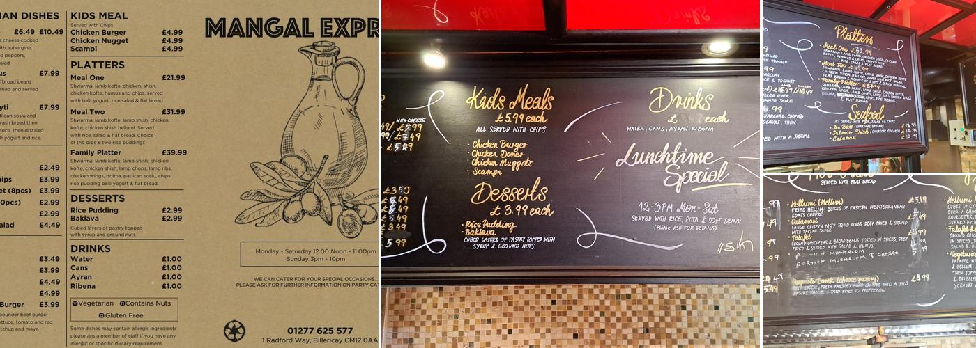 Mangal Express Menu