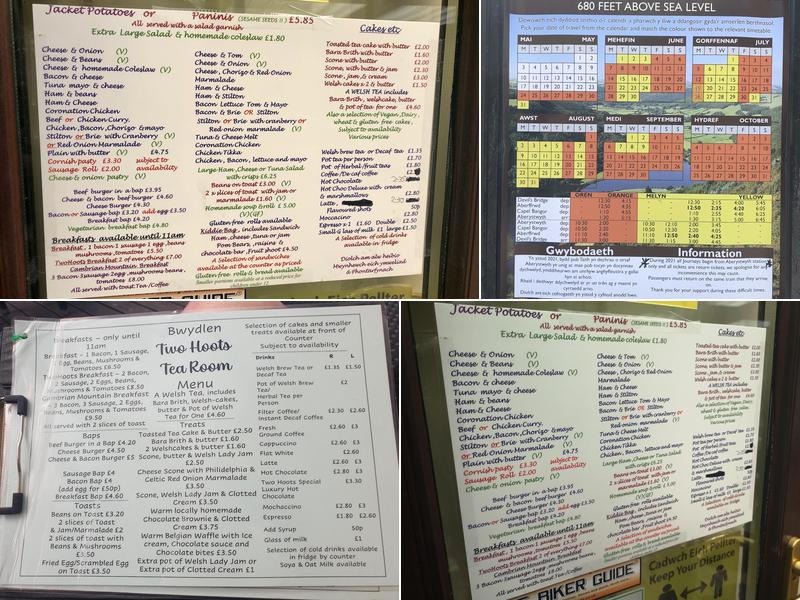 Two Hoots Tea Room Menu