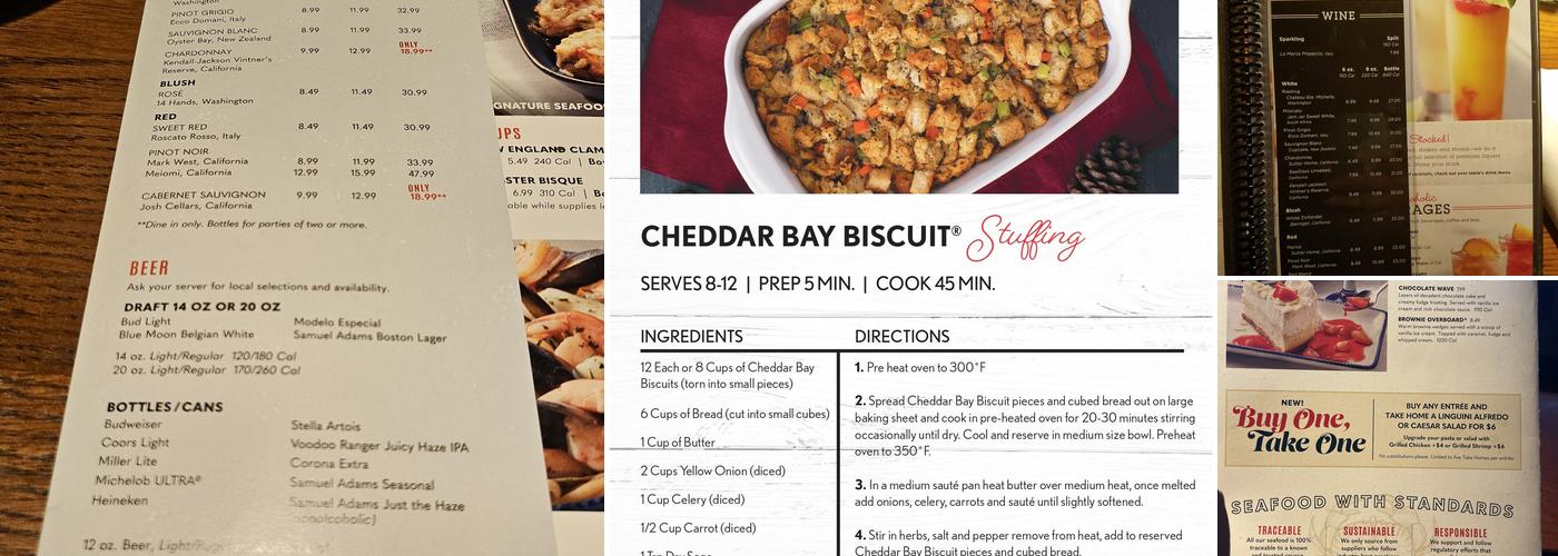 Red Lobster Menu
