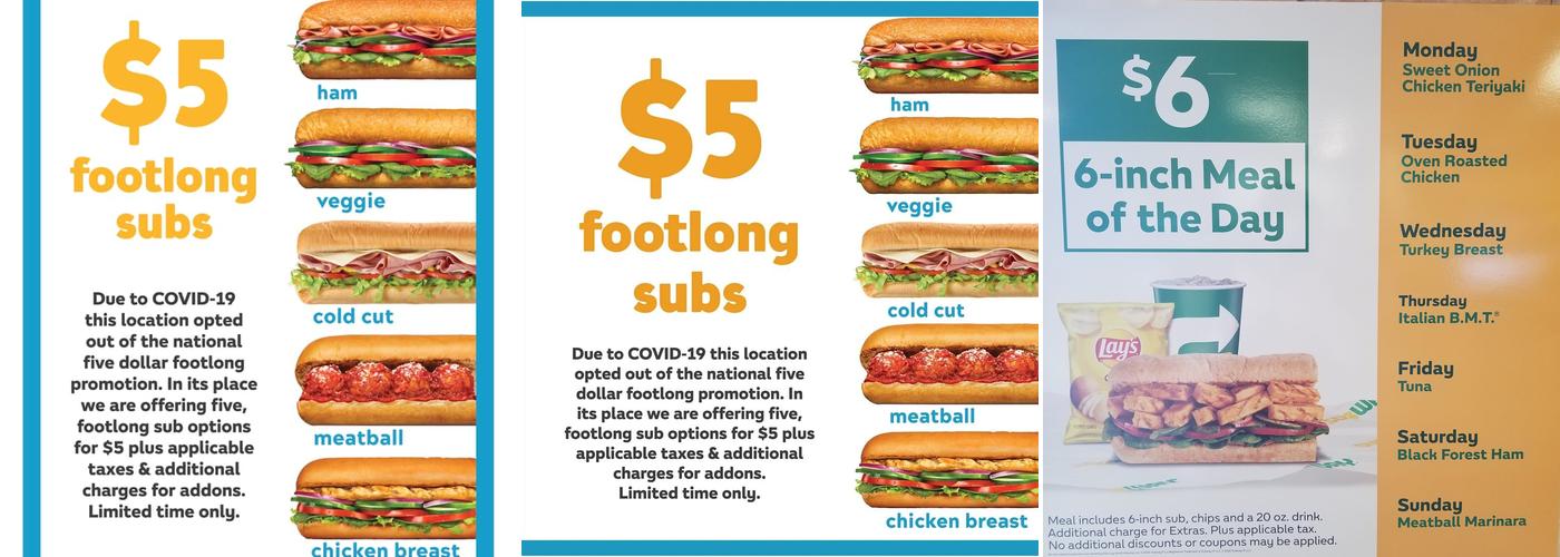 Subway Menu