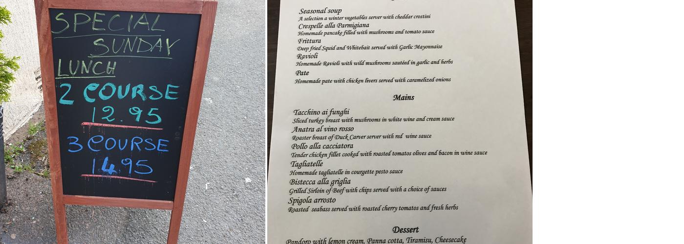 La Terrazza Bistro Menu