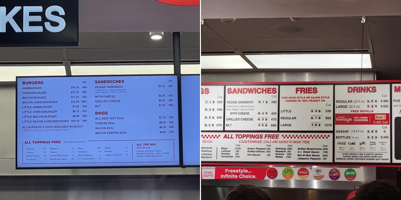 Five Guys Menu