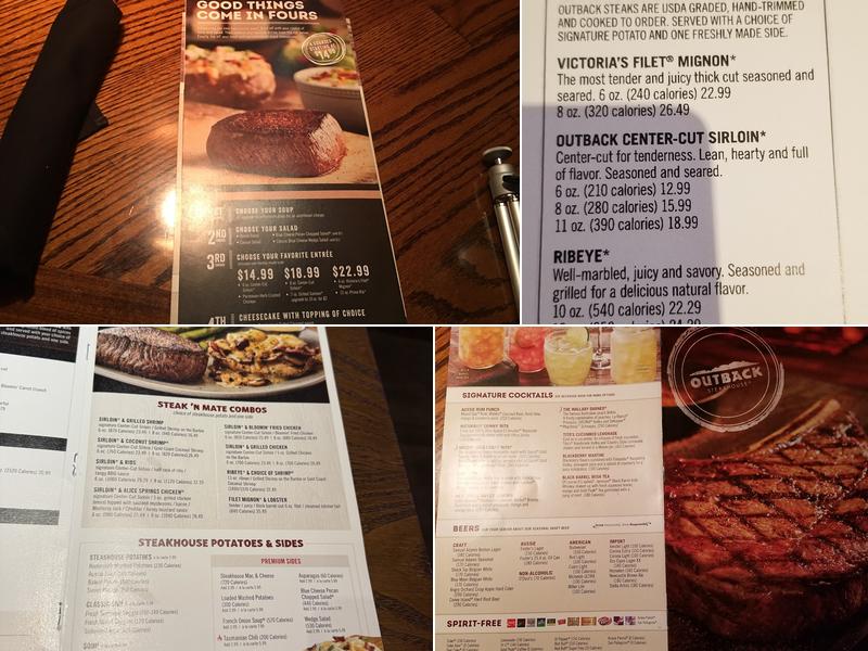 Outback Steakhouse Menu