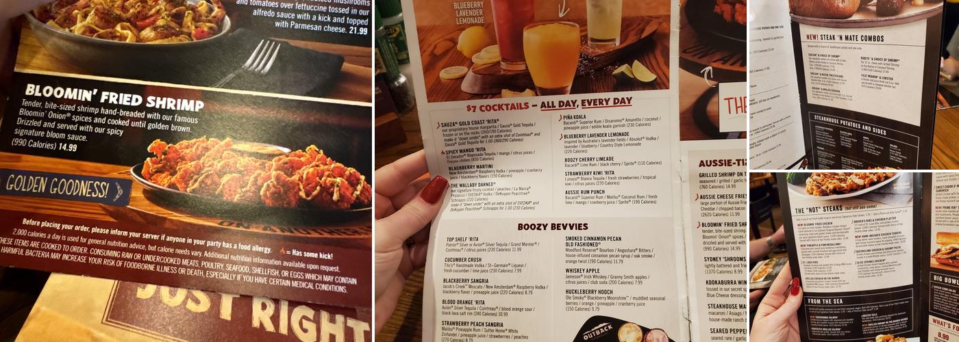 Outback Steakhouse Menu