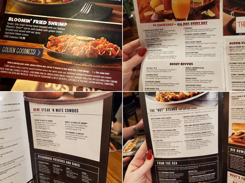 Outback Steakhouse Menu